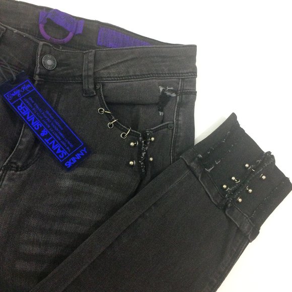 Indigo Rein Denim - Indigo Rein Skinny Jeans Midrise Destroyed Black